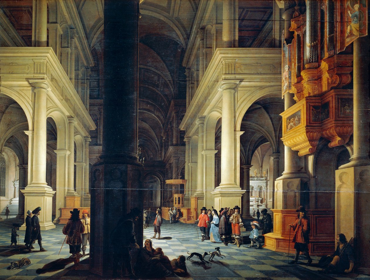 Wnętrze świątyni, autor: Anthonie De Lorme (ok. 1610-1673) autorstwa Anthonie de Lorme