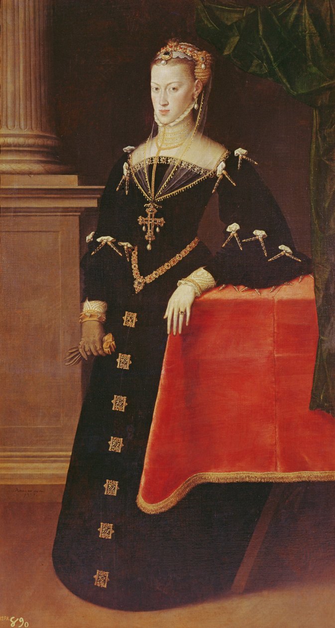 Arcyksiężna Maria Austrii, 1551 (patrz także 498705) autorstwa Anthonis van Dashorst Mor