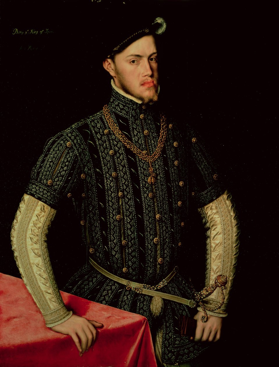 Król Hiszpanii Filip II, 1549-55 (panel) autorstwa Anthonis van Dashorst Mor