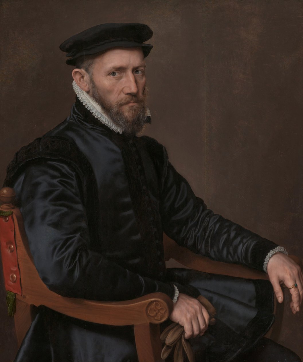 Portrety Sir Thomasa Greshama i Anne Fernely Portret sir Thomasa Greshama (1519 - 1579) Kupiec i agent finansowy korony angielskiej w Holandii, założyciel Royal Exchange i Gresham College w Londynie autorstwa Anthonis Mor