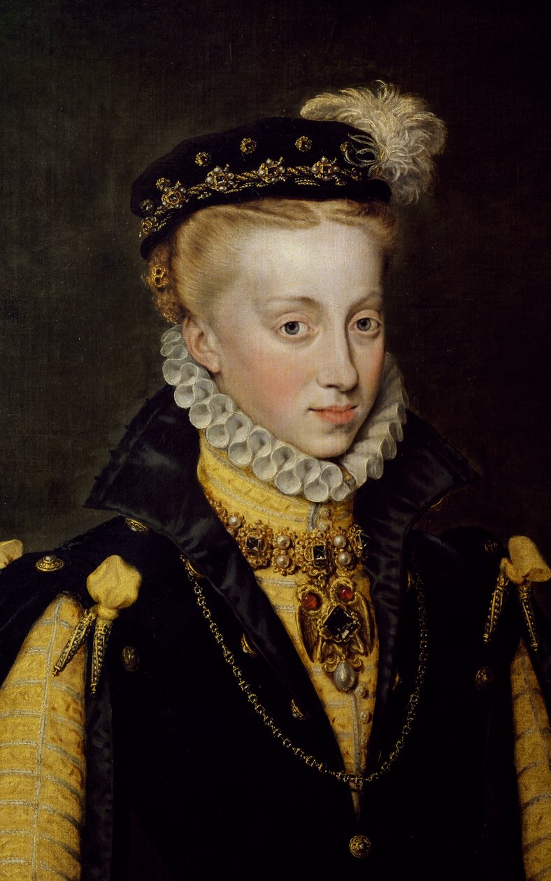 Portret Anny Austriaczki, królowej Hiszpanii, 1570 (obraz) autorstwa Anthonis van Dashorst (c.1519 1576/77) Mor