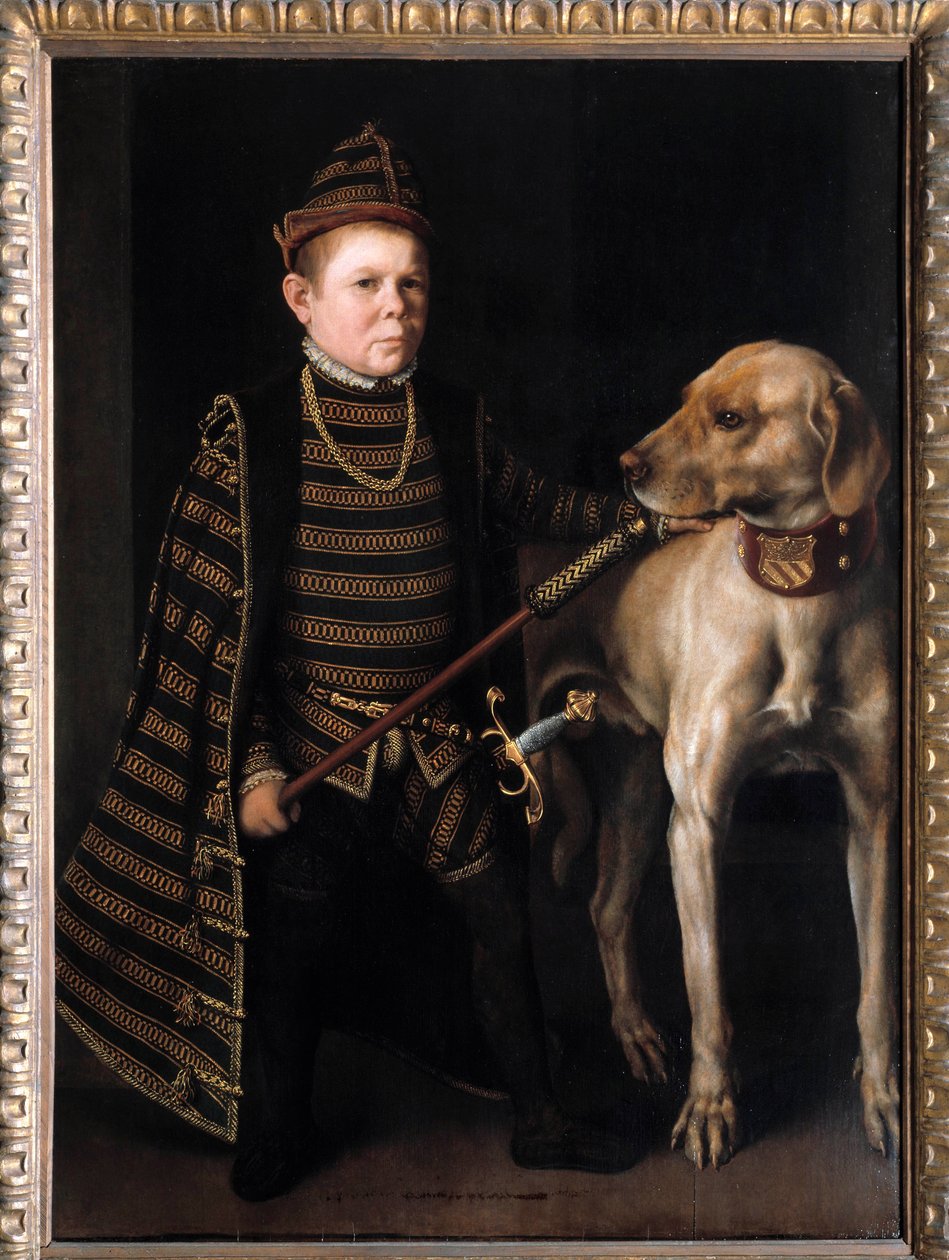 Portret karła kardynała Granvelle, ministra Karola V Obraz Anthonisa Moora Van Dashorsta Anthonis dit Antonio Moro (1517-1575/76). 16 wiek. Ciemny. 1,26x0,92m. - Portret karła kardynała de Granvelle, ministra Karola V. autorstwa Anthonis Mor van Dashorst