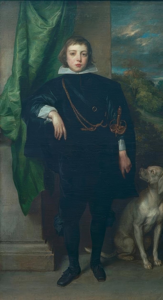 Książę Ruprecht Palatynatu z psem autorstwa Anthony van Dyck