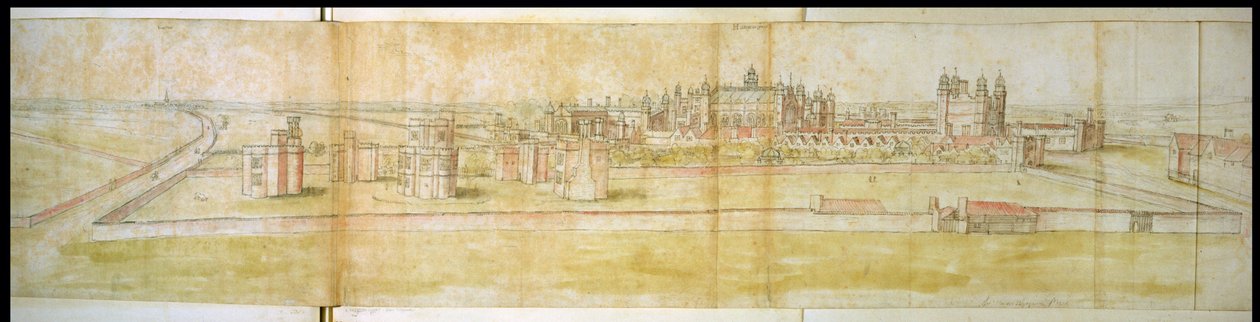Hampton Court autorstwa Anthonis van den Wyngaerde