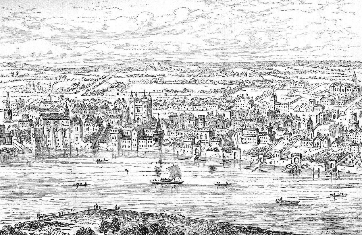 Londyn od Temple Bar do Charing Cross, 1543 1897 autorstwa Anthonis van den Wyngaerde