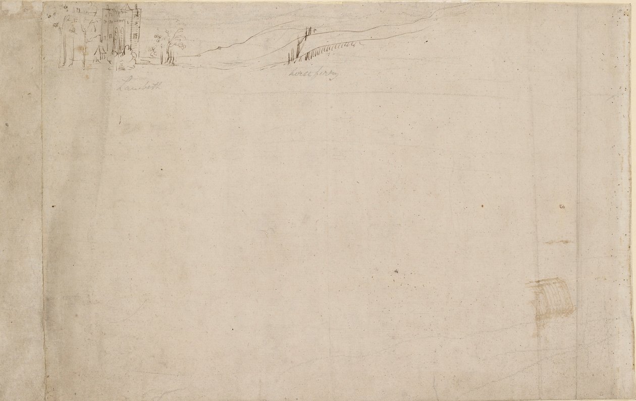 Panorama Londynu widziana z Southwark: Lambeth, 1554 autorstwa Anthonis van den Wyngaerde