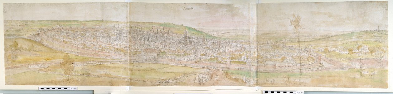 Panoramiczny widok Brukseli od północy, 1558 autorstwa Anthonis van den Wyngaerde