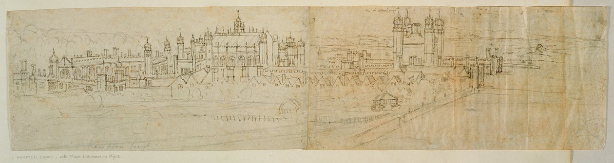 Widok na Hampton Court od północy, z 