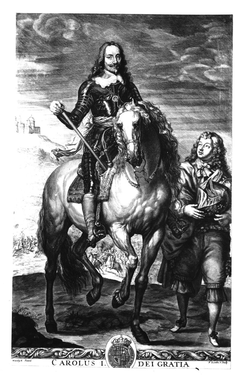 Karolio I (1600-49) jojimo portretas, išraižytas Pierre