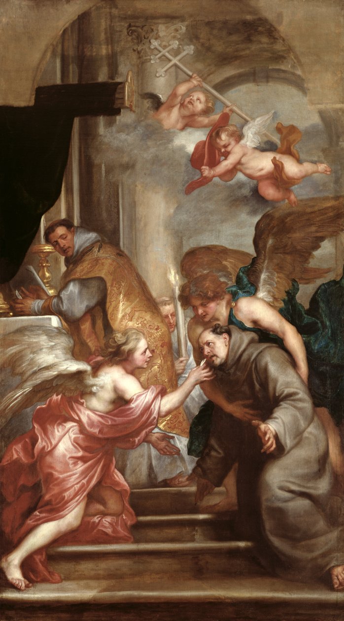Komunia św. Bonawentury (1221-74) autorstwa Anthony van Dyck