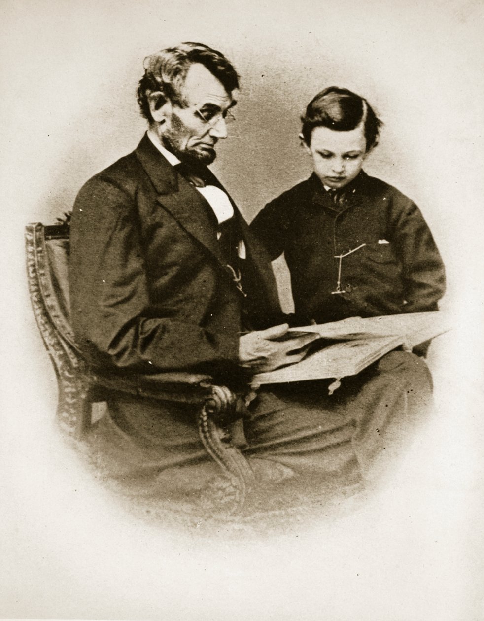 Lincoln i Tad, 1864 (zdjęcie bw) autorstwa Mathew B. Brady