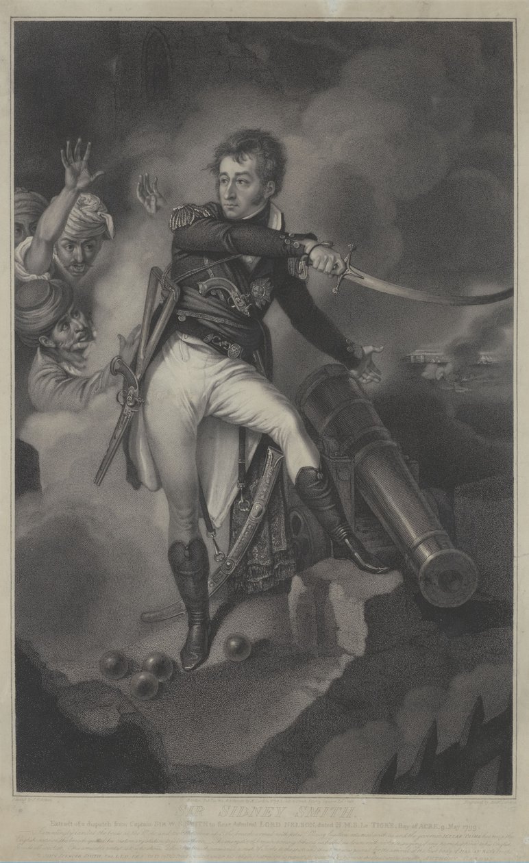 Portret Sir Sidneya Smitha, admirała brytyjskiego, w Akce (1764-1840) autorstwa Anthony Cardon