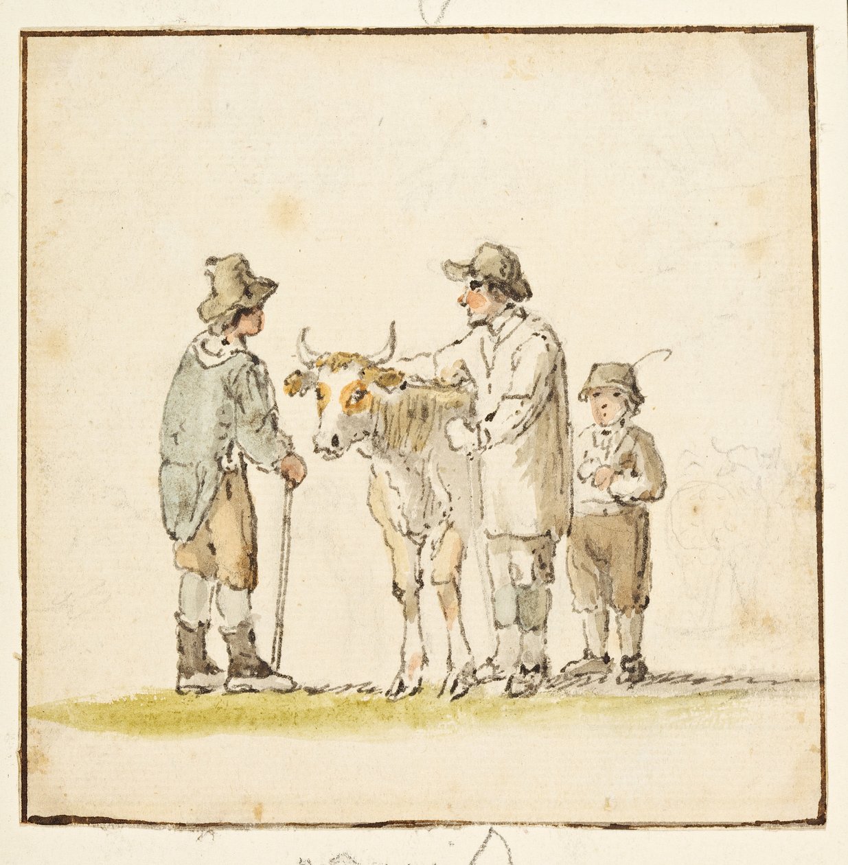 Studium postaci rustykalnych (tusz na papierze) autorstwa Anthony Devis