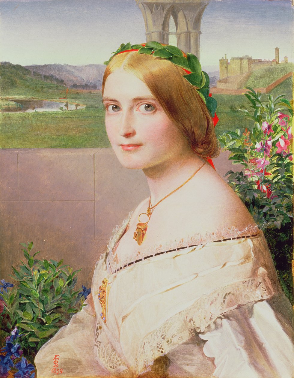 Portret Adelajdy Marii, pani Philip Bedingfeld, 1859 autorstwa Anthony Frederick Augustus Sandys