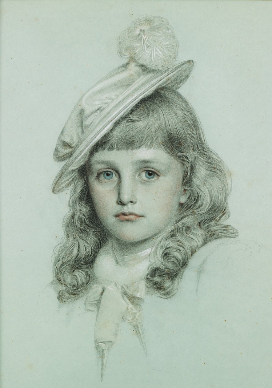 Studium dla Św. Jerzego (ołówek i szarość podkreślone bielą) autorstwa Anthony Frederick Augustus Sandys