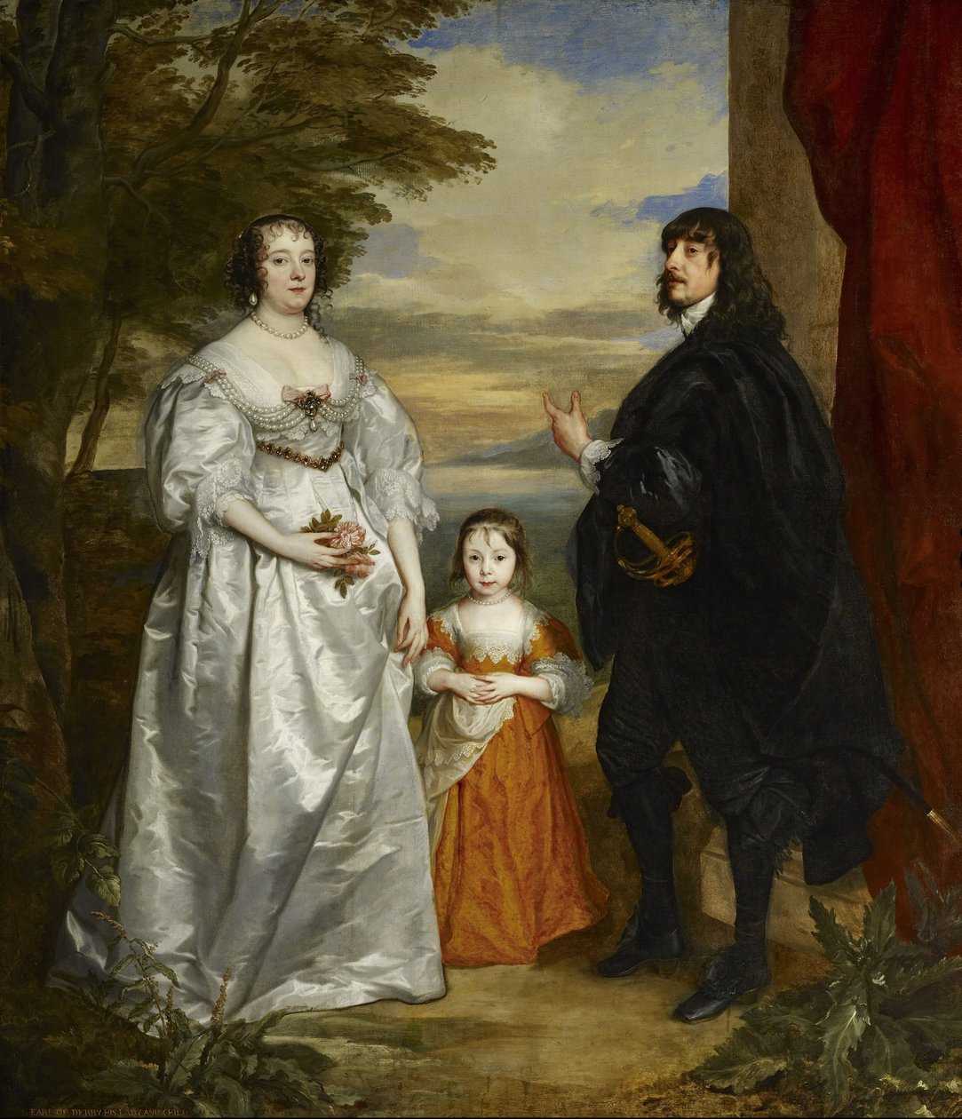 James, siódmy hrabia Derby, Jego Pani i Dziecko autorstwa Anthony van Dyck
