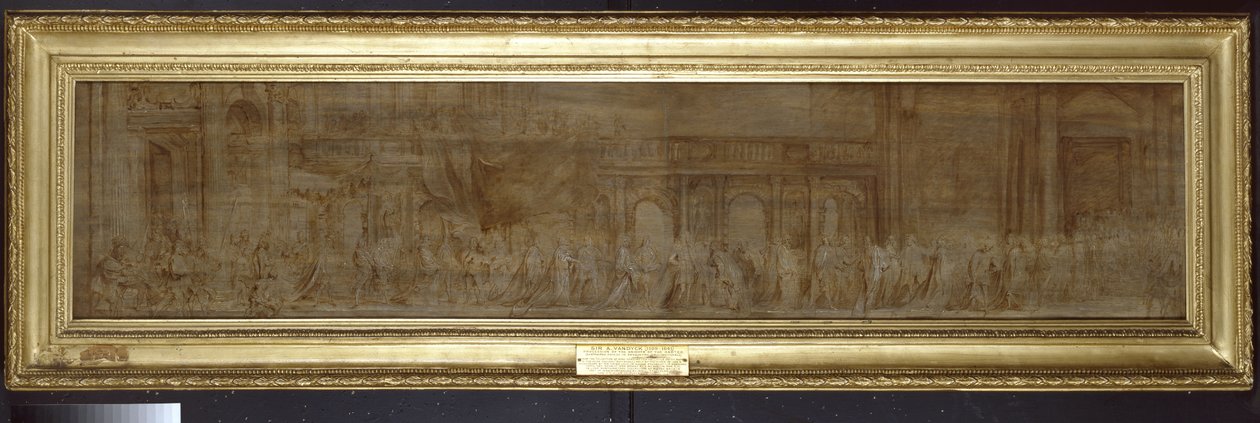 Karol I i Rycerze Podwiązki w Procesji, 1638 (olej na srebrnym punkcie na panelu) autorstwa Anthony van Dyck