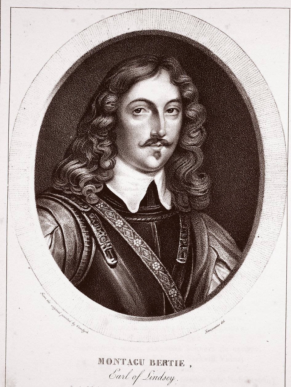 Montagu Bertie, hrabia Lindsey, przypisywany Fauconnierowi, grawerowane przez de Langlume autorstwa Anthony van Dyck