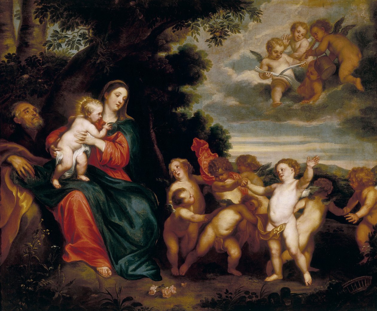 Odpoczynek podczas lotu do Egiptu autorstwa Anthony van Dyck