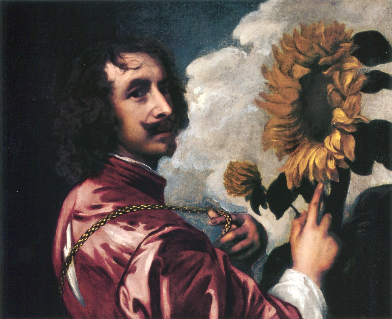 Autoportret ze słonecznikiem autorstwa Anthony van Dyck
