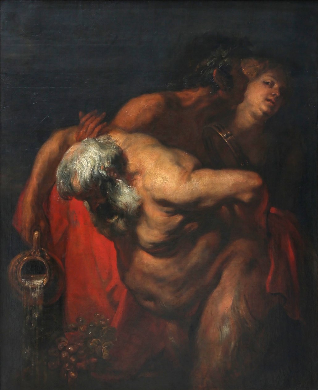 Pijany Silenus wspierany przez fauna i bachantkę autorstwa Anthony van Dyck