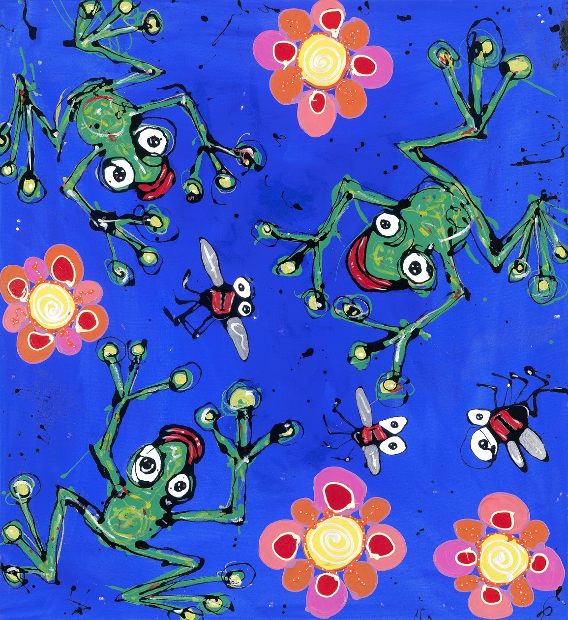Tapeta Żaba, 2008 (zamki akrylowe emaliowane na płótnie) autorstwa Anthony Breslin