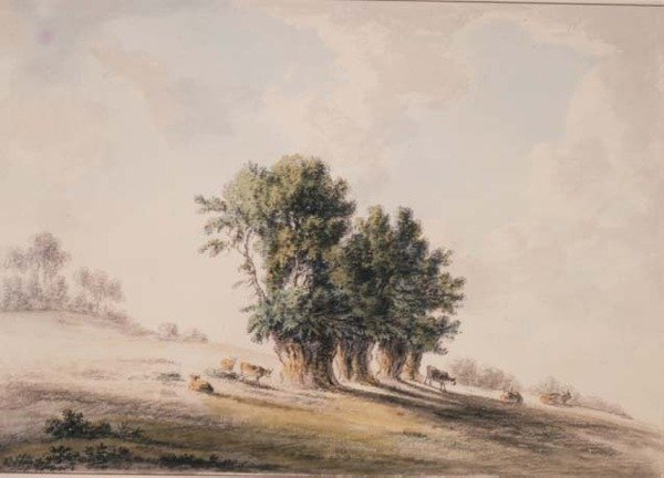 Krajobraz (akwarela) autorstwa Anthony Devis