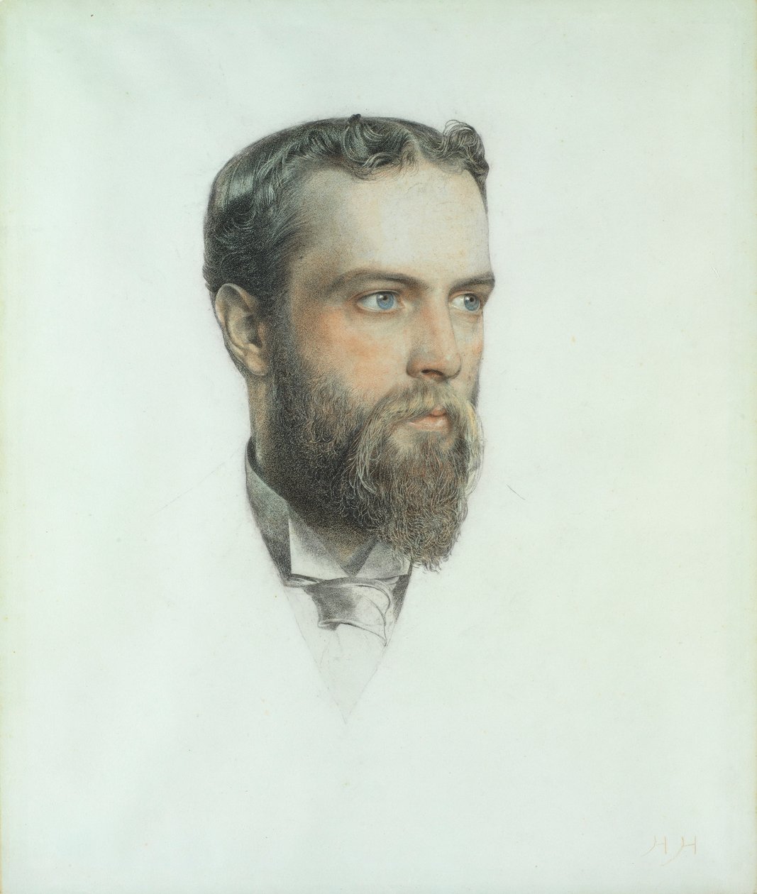 Głowa mężczyzny, 1904 (kolorowe kredy) autorstwa Anthony Frederick Augustus Sandys
