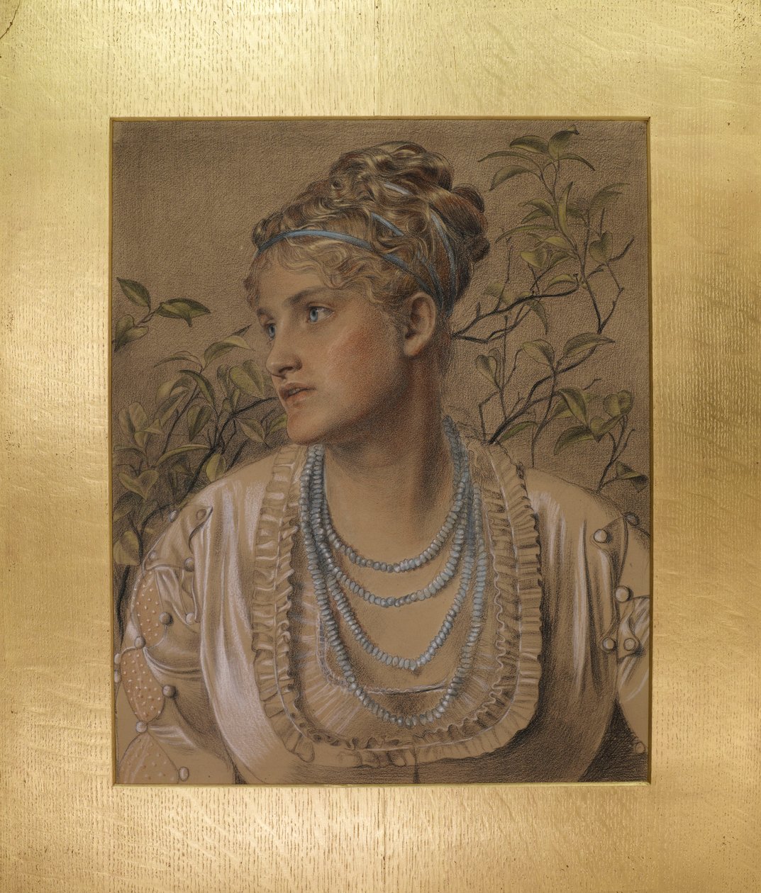 Mary Sandys (1845-1920), ok.1871-73 (kolorowe kredy na papierze płowożółtym) autorstwa Anthony Frederick Augustus Sandys