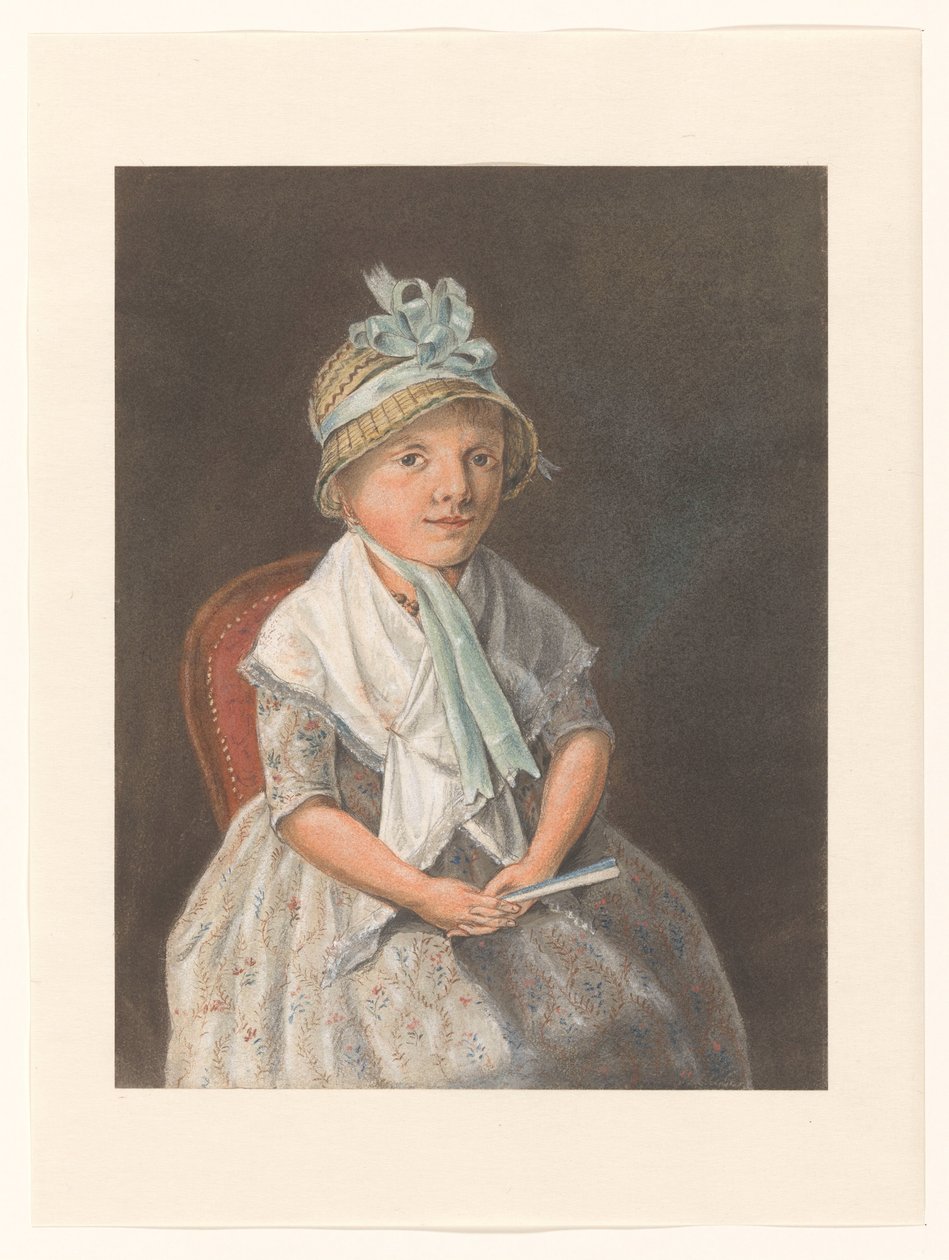 Portret dziewczyny siedzącej z wachlarzem autorstwa Anthony Oberman