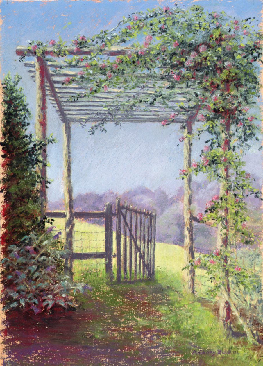 Droga na pole, 2001 (pastel na papierze) autorstwa Anthony Rule