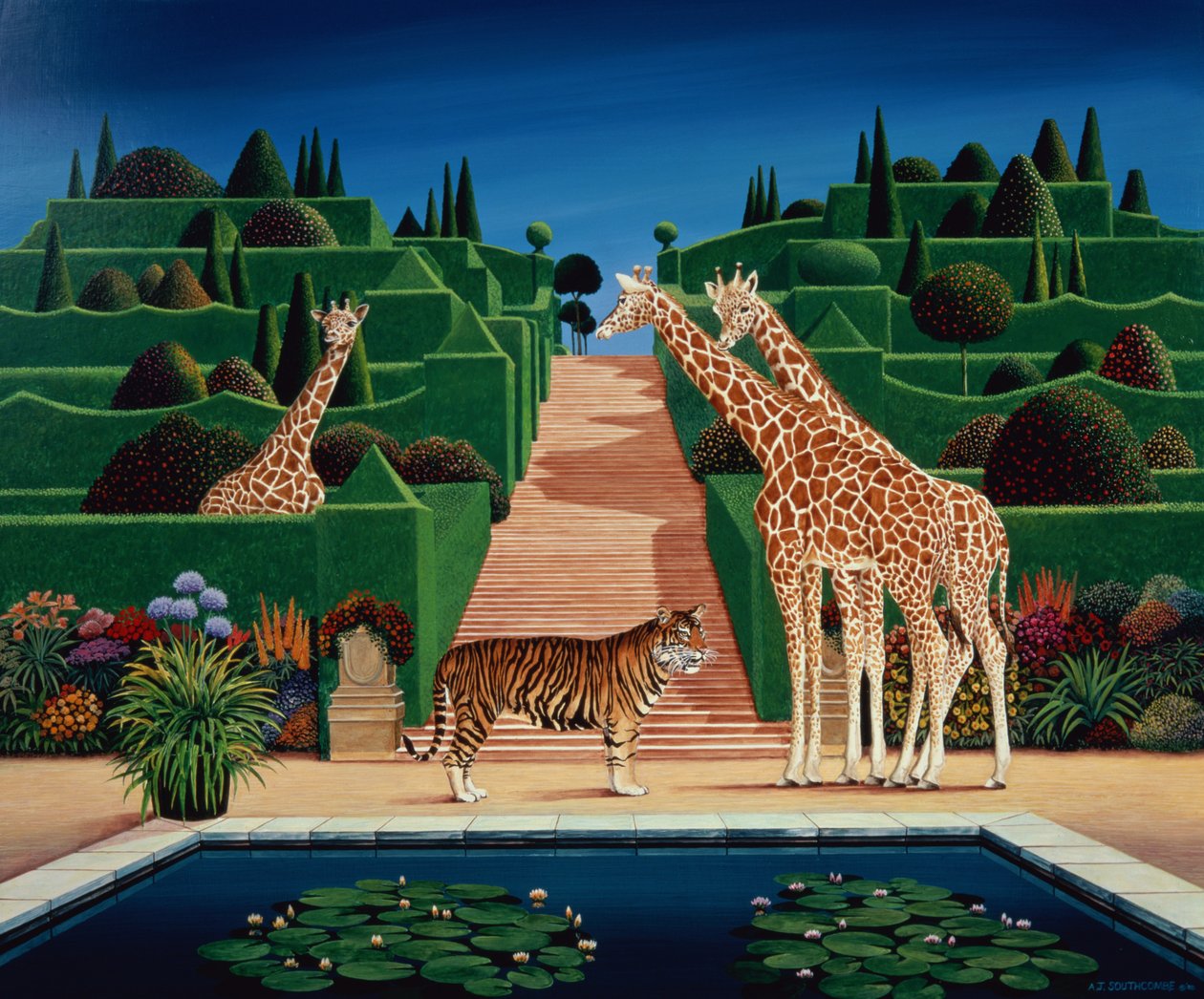 Animal Garden, 1980 (akryl na płycie) autorstwa Anthony Southcombe