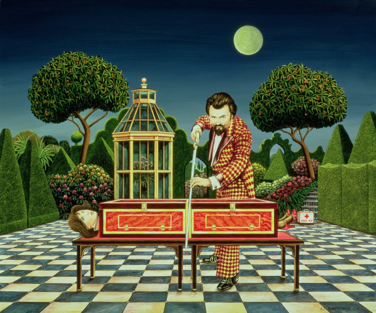 Moonlight Magician, 1979 (akryl na płycie) autorstwa Anthony Southcombe