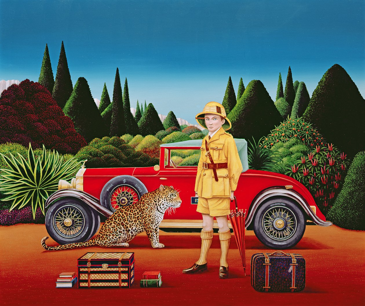 Red Rolls Royce, 1992 (akryl na pokładzie) autorstwa Anthony Southcombe