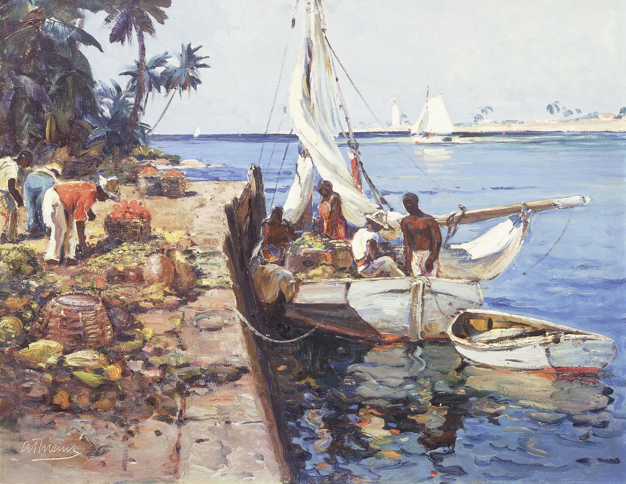 The Landing Pier, Nassau, Bahamy autorstwa Anthony Thieme