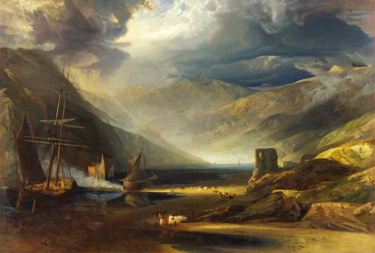 Scena na wybrzeżu, Merionethshire - burza przechodzi autorstwa Anthony Vandyke Copley Fielding