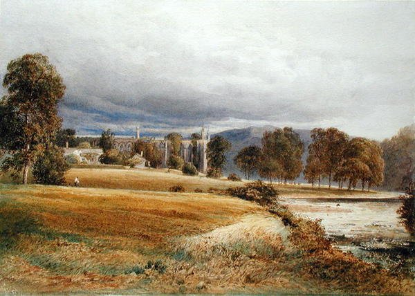 Opactwo Bolton od strony rzeki Wharfe, South View, ok. 1825 r. (akwarela na papierze) autorstwa Anthony Vandyke Copley Fielding