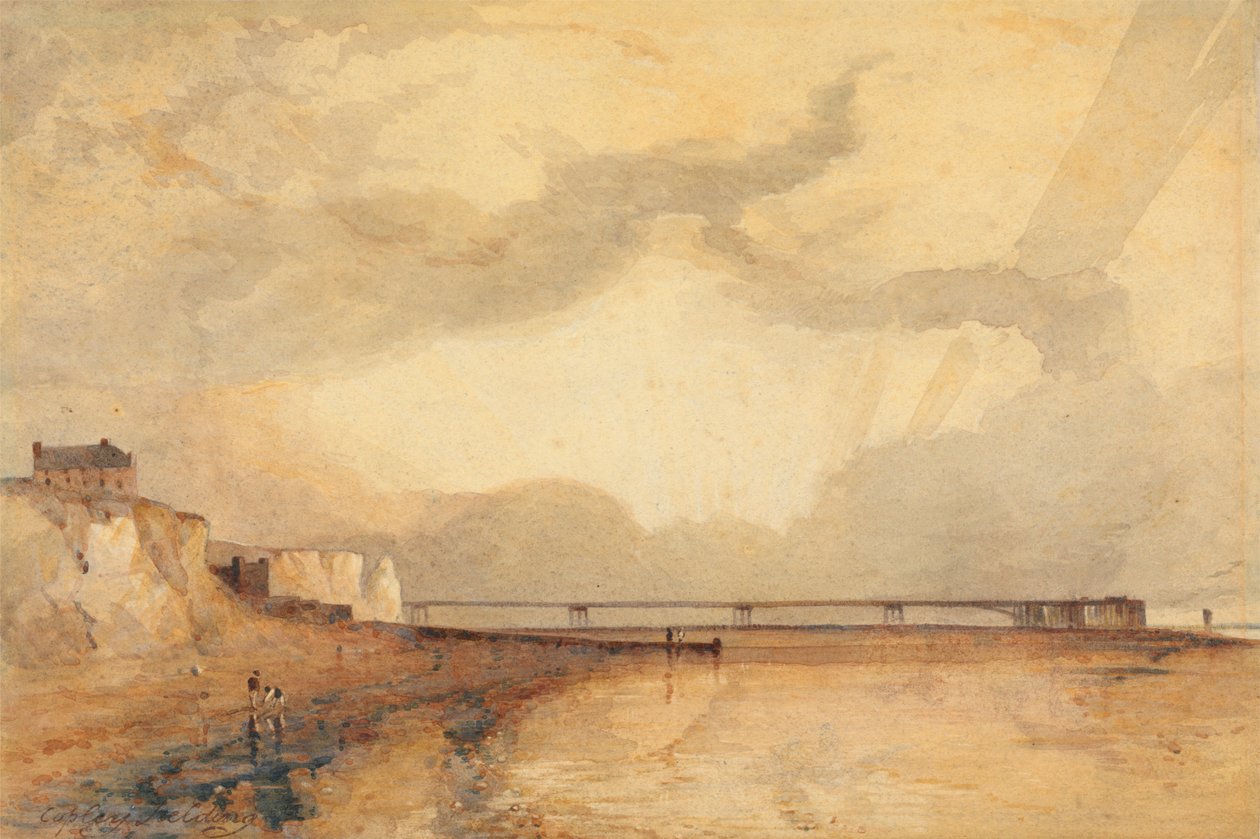 Molo Morskie, Brighton - Zachód Słońca autorstwa Anthony Vandyke Copley Fielding