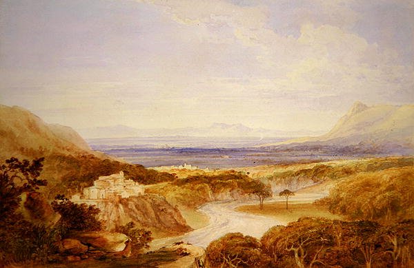 River View (akwarela na ołówku na papierze) autorstwa Anthony Vandyke Copley Fielding