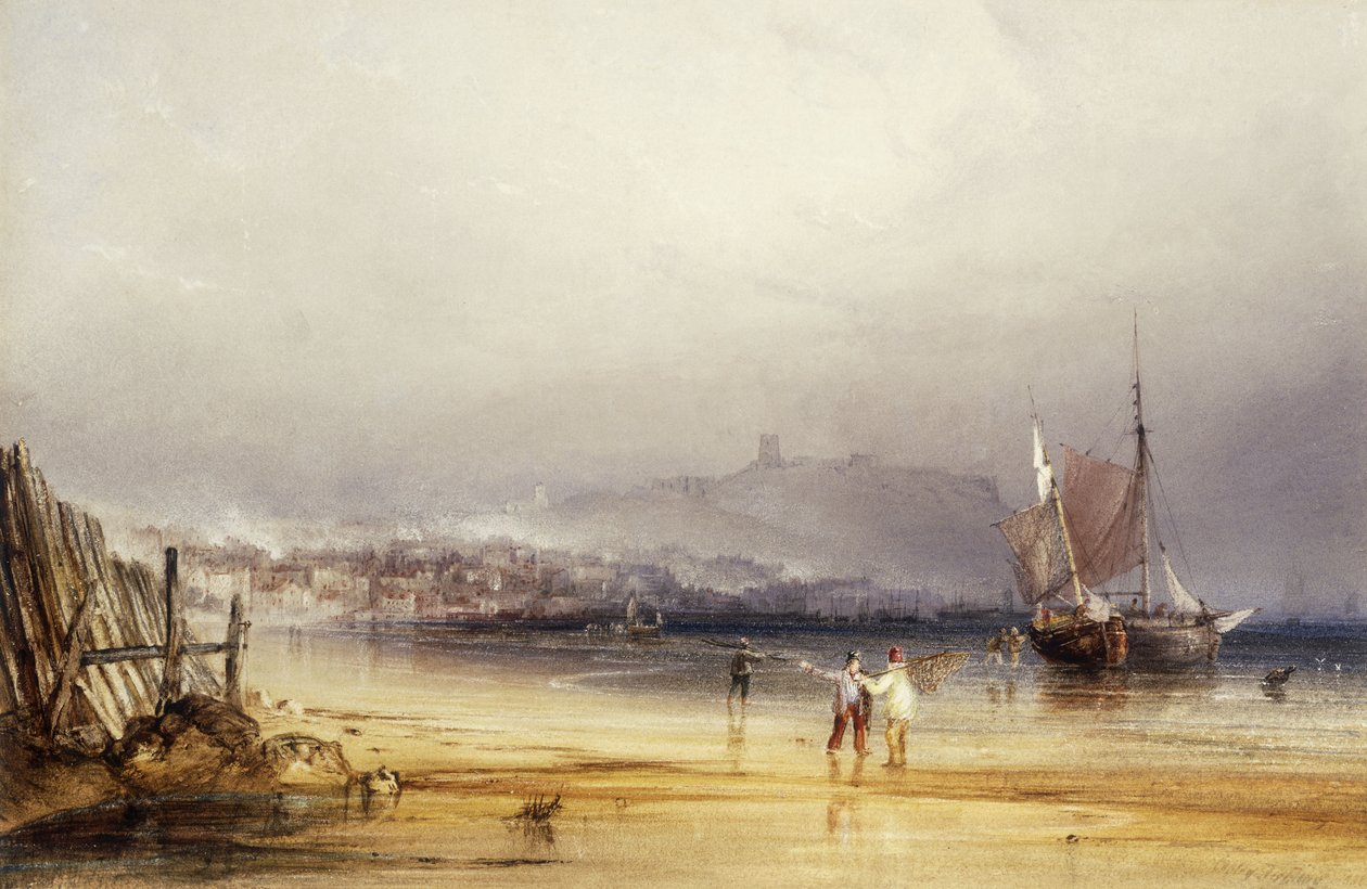 Zamek Scarborough od południa, 1838 autorstwa Anthony Vandyke Copley Fielding