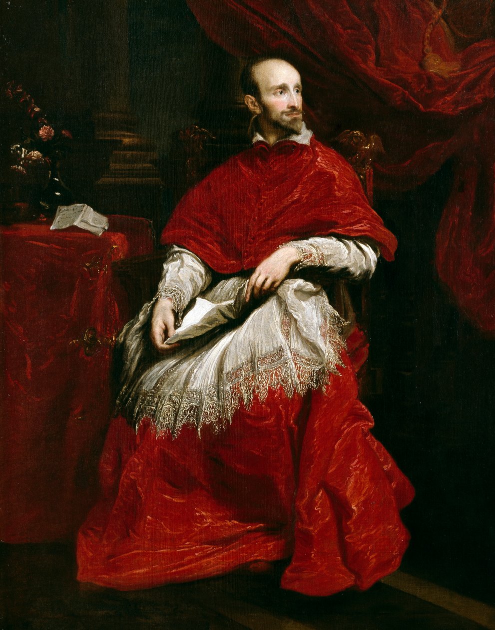 Kardynał Bentivoglio (olej na płótnie) autorstwa Anthony van (after) Dyck