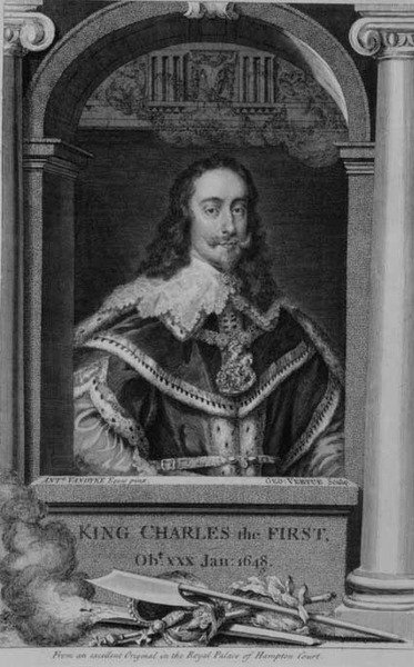 Karol I (1600-49) król Wielkiej Brytanii i Irlandii od 1625, sztychowany przez George