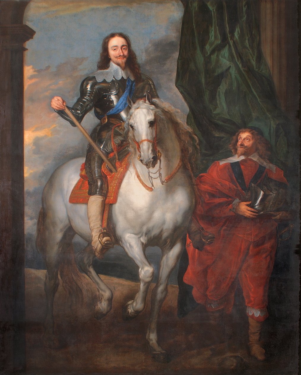Karol I na koniu z M. De St. Antoine (olej na płótnie) autorstwa Anthony van (after) Dyck