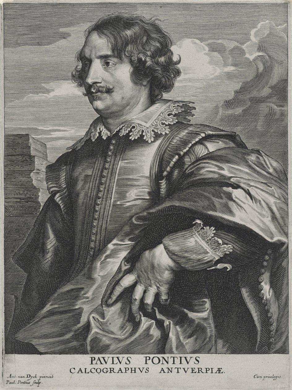 Paulus Pontius (grafika na papierze wykładanym) autorstwa Anthony van (after) Dyck