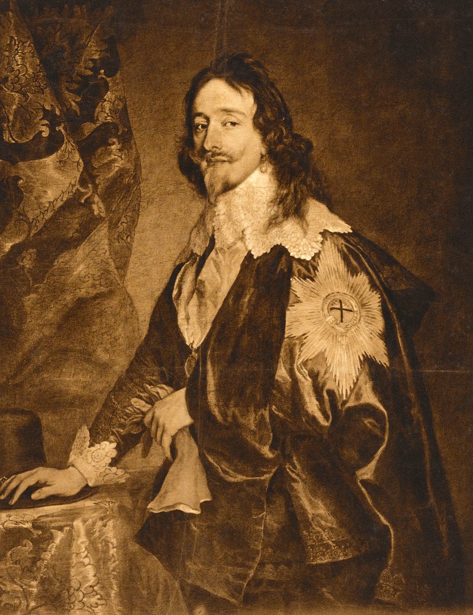 Portret Karola I (reprodukcja, brąz) autorstwa Anthony van (after) Dyck