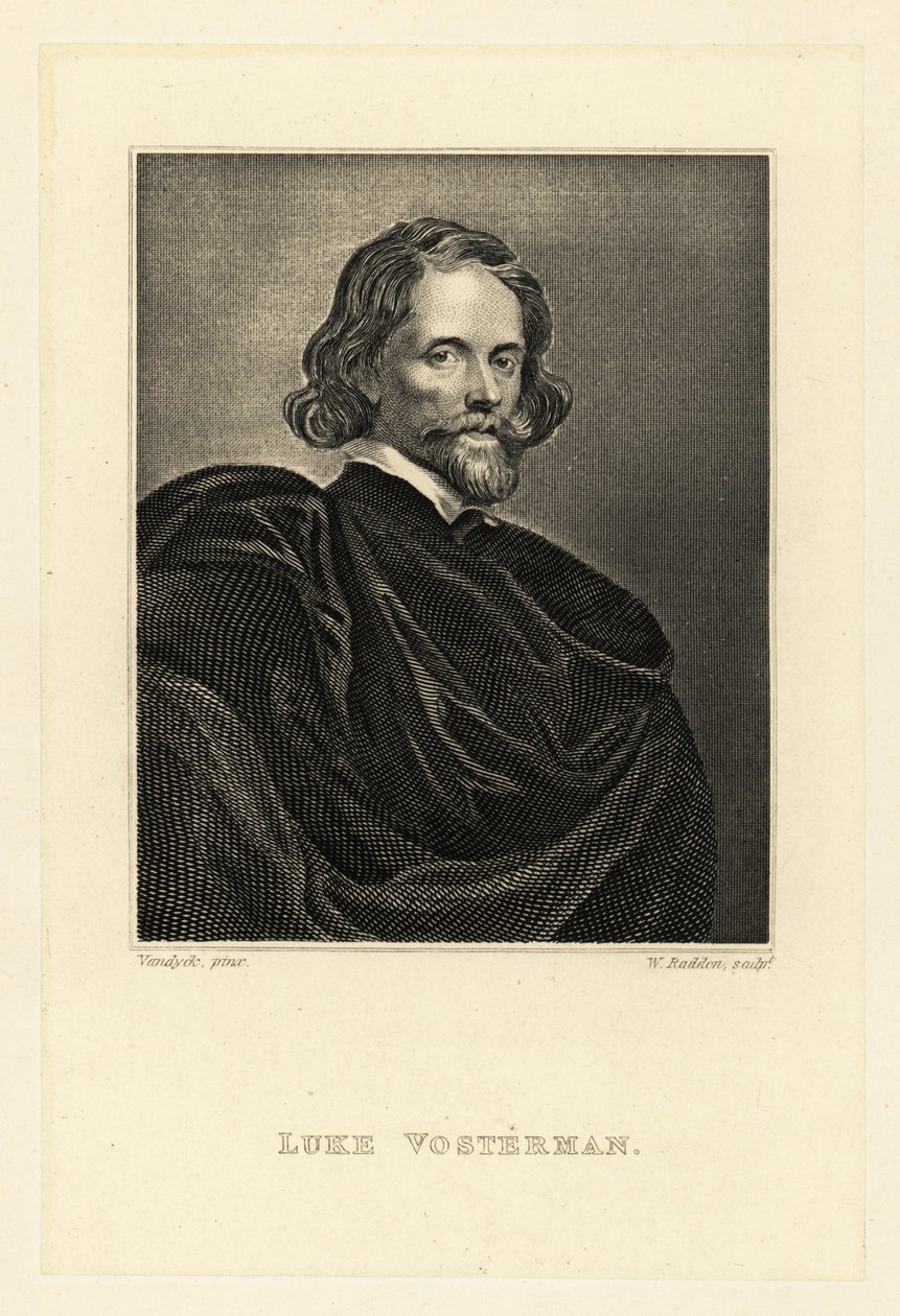 Portret Lucasa Vorstermana Starszego, rytownik barokowy autorstwa Anthony van (after) Dyck