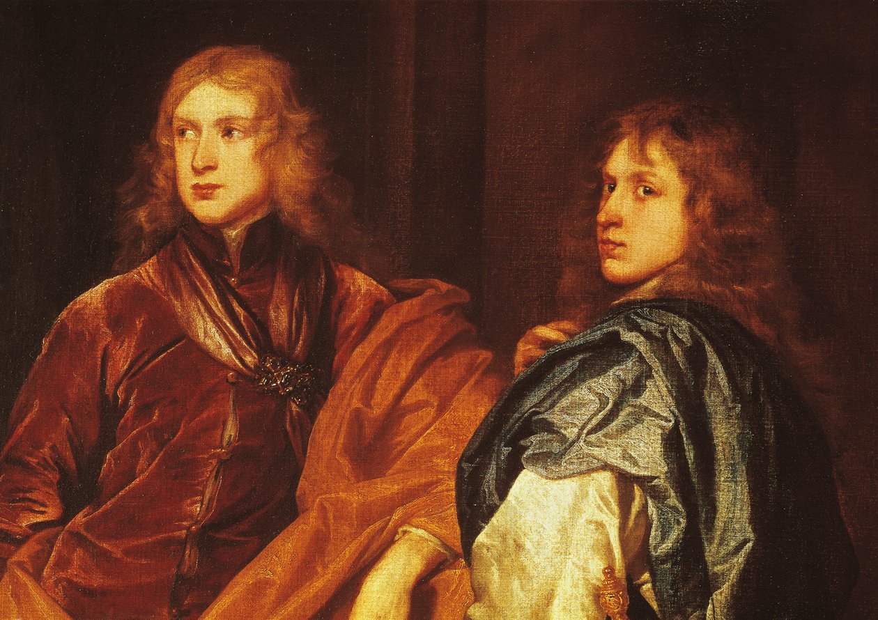 Portret dwóch młodych mężczyzn (olej na płótnie) autorstwa Anthony van (after) Dyck