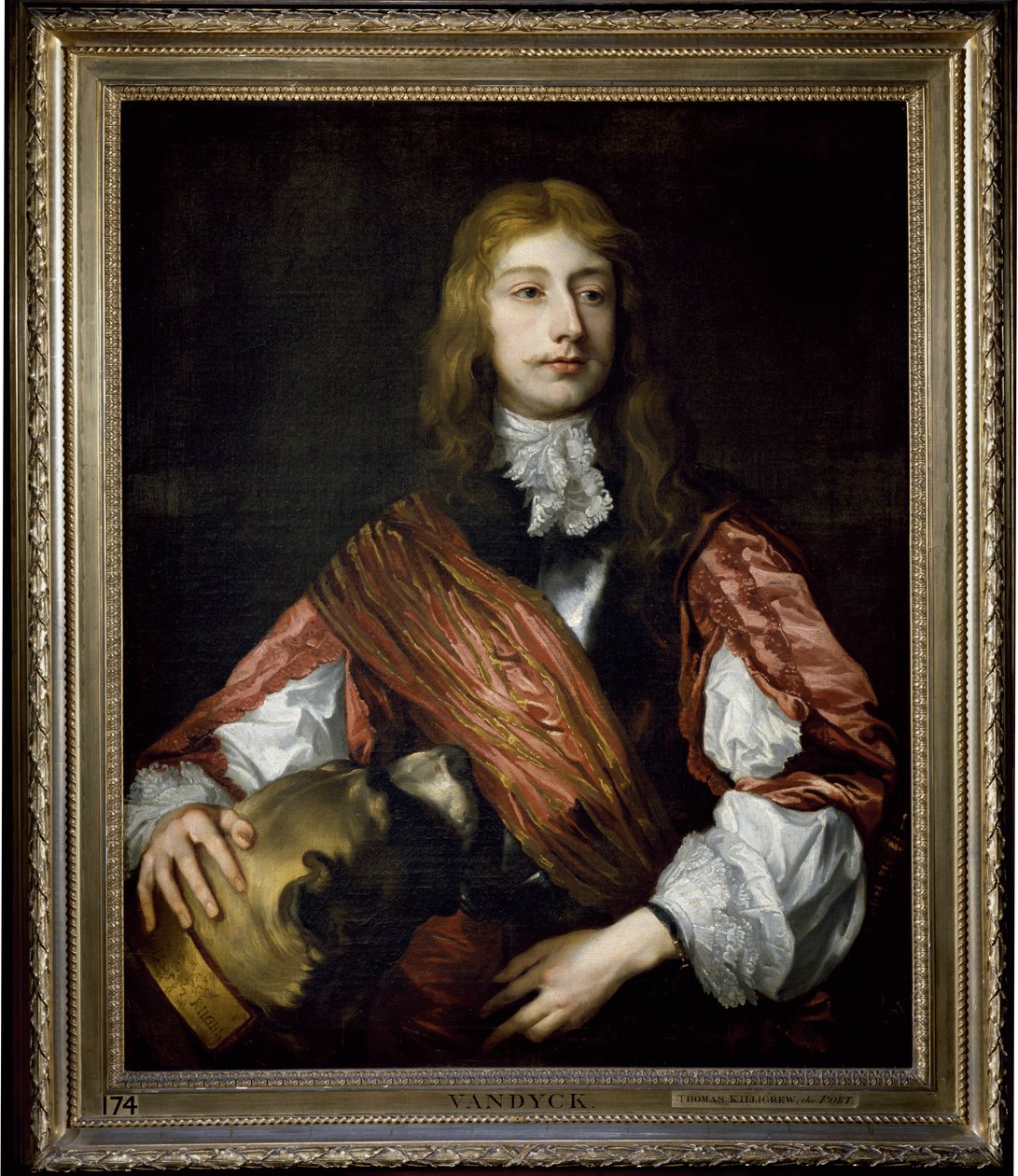 Thomas Killigrew i jego pies (olej na płótnie) autorstwa Anthony van (studio of) Dyck