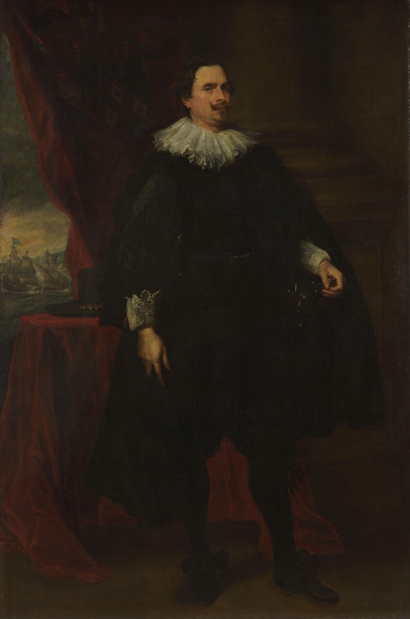 Portret męskiego członka rodziny Van der Borcht autorstwa Anthony van Dyck (follower of)