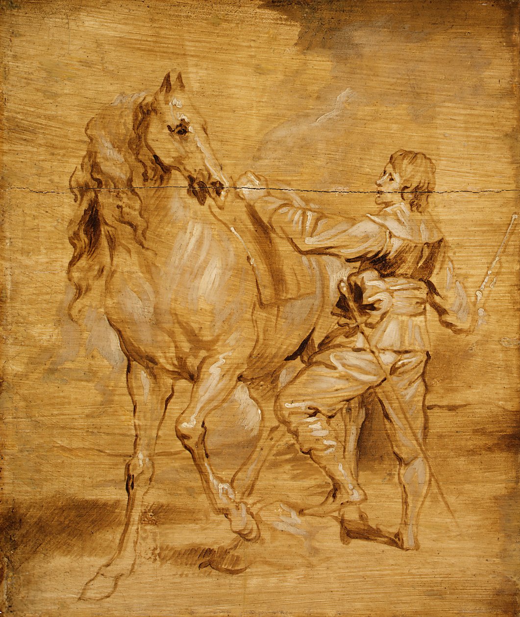Człowiek wsiadający na konia, ok. 1930 r. 1630. autorstwa Anthony van Dyck